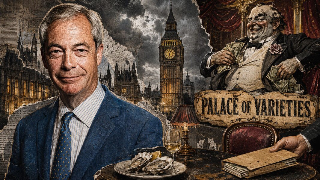 Farage Oysters, wine, and a £32,500 secret